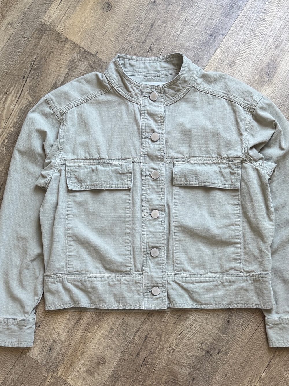 Anthropologie Light Khaki Boxy Jean Jacket